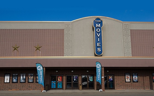 Movies-at-Meadville-entrance-with-Victory-flags-small