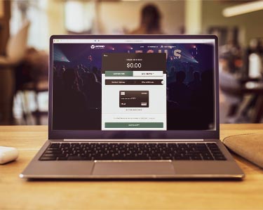Laptop with browser window open to online giving page