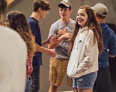 High school students talking