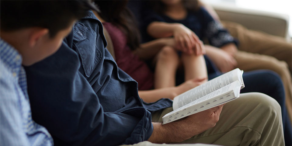 Family having devotional time together